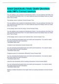 Intuit Quickbooks Study Quide Questions with 100&percnt; Correct Answers 