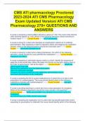 ATI pharmacology Proctored  ATI CMS Pharmacology Exam Updated Version/ ATI CMS Pharmacology 270+ QUESTIONS AND ANSWERS