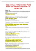 2023 ACTUAL FINAL HESI OB PEDS  Exam Test BANK LATEST UPDATE GRADED A