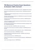 PSI Manicure Practice Exam Questions & Answers 100&percnt; Correct&excl;&excl;