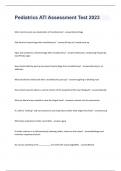 Pediatrics ATI Assessment Test Questions and Answers 2023&period;