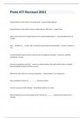 Peds ATI Revised Questions with Updated Answers 2023