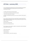 ATI Peds &ndash; summary Questions and Answer 2023&period;