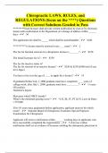 Chiropractic LAWS, RULES, and REGULATIONS (focus on the ****) Questions with Correct Solutions Graded to Pass