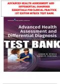  Test Bank for Advanced Health Assessment and Differential Diagnosis Essentials for Clinical Practice 1st Edition Myrick  | Fully covered 