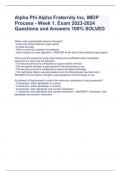 Alpha Phi Alpha Fraternity Inc&comma; IMDP Process - Week 1&period; Exam 2023-2024 Questions and Answers 100&percnt; SOLVED