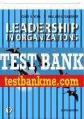 Test Bank For Leadership in Organizations 9th Edition All Chapters - 9780134895130