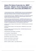 Alpha Phi Alpha Fraternity Inc&comma; IMDP Process - Week 2&period; Exam Questions and Answers 100&percnt; Accurate &lpar;SCORED A&plus;&rpar;