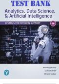 Solution Manual for Analytics, Data Science, & Artificial Intelligence Systems for Decision Support 11 Edition  ISBN 9780135172940, 0135172942 by Ramesh Sharda, Dursun Delen and Efraim Turban Test Bank