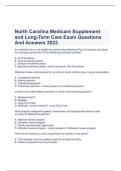  North Carolina Medicare Supplement and Long-Term Care Exam Questions And Answers 2023