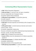 Contracting Officer Representative Course 2022 with complete solution