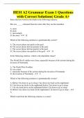 HESI A2 Grammar Exam 1 Questions with Correct Solutions| Grade A+