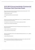 GLG 0010 /Governmentwide Commercial Purchase Card Overview Exam/51 Questions With Correct Answers