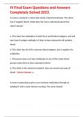 IV Therapy Final Tests Summer 2022