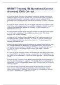 NREMT Trauma&vert; 115 Questions&vert; Correct Answers&vert; 100&percnt; Correct
