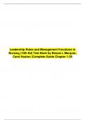 TEST BANK Leadership Roles and Management Functions in Nursing  (10th Ed) by Bessie L Marquis & Carol Huston|  Complete Guide Chapter 1-25  GRADED A+ 
