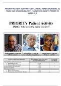 PRIORITY PATIENT ACTIVITY PART 1,2 AND 3 HERBIE SAUNDERS, 62  YEARS OLD DAVID MUELLER.71 YEARS OLD,& GLADYS PARKER92  YEARS OL,