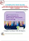Test Bank For Davis Advantage for Psychiatric Mental Health Nursing 10th Edition Karyn I. Morgan; Mary C. Townsend ( ) / 9780803699670 / Chapter 1-43 / Complete Guide / Rated A 