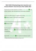 WGU&equals;D236&equals;Pathophysiology-Exam-Questions-and Answers-Rated A&plus; Assured Success New Update 2023