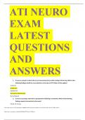 ATI NEURO EXAM LATEST QUESTIONS AND ANSWERS