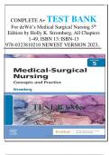 COMPLETE A+ TEST BANK For deWit’s Medical Surgical Nursing 5th Edition by Holly K. Stromberg, All Chapters 1-49, ISBN-13 978-0323810210 NEWEST VERSION 2023/2024