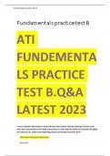 ATI FUNDEMENTALS PRACTICE TEST B&period;Q&A LATEST 2024 