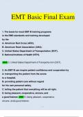 EMT Basic Final Exam Questions and Answers (2023 / 2024) (Verified Answers)
