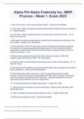 Alpha Phi Alpha Fraternity Inc&comma; IMDP Process - Week 1&period; Exam &vert; 85 Questions with 100&percnt; Correct Answers &vert; Updated & Verified FULL SOLUTION