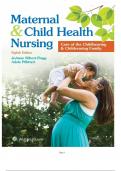 Test Bank For Maternal & Child Health Nursing: Care of the Childbearing & Childrearing Family 8th Edition Authors: JoAnne Silbert-Flagg, Pillit