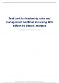 Test bank for leadership roles and management functions in nursing 10th edition by bessie l.marquis