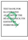 TEST BANK FOR ILLUSTRATED ANATOMY OF THE HEAD AND NECK 5TH EDITION BY FEHRENBACH