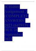 ICH4801 Assignment 3 &lpar;COMPLETE ANSWERS&rpar; 2023 &lpar;642913&rpar; - DUE 28 September 2023