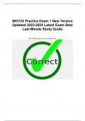 BIO152 Practice Exam 1 New Version  Updated 2023-2024 Latest Exam Best  Last Minute Study Guide Prin Of Biology II (University of Kentucky)