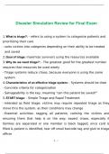 Disaster Simulation Review for Final Exam 2022 with complete solution