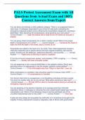 PALS Pretest Assessment Exam with All  Questions from Actual Exam and 100&percnt;  Correct Answers from Expert