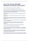 Azure Tide 12 Exam 2023-2024 Questions and Answers 100&percnt; Correct
