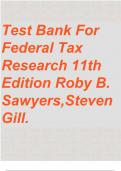 Federal Tax Research 11th Edition Sawyers Test Bank