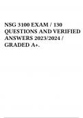 NSG 3100 EXAM  3 / 130 QUESTIONS AND VERIFIED ANSWERS 2023/2024 / GRADED A+. 