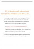 RN ATI Leadership Proctored Exam BEST OF BEST V5 LEADERSHIP ATI GRADED A+ 2023