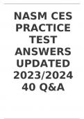 NASM CES PRACTICE TEST ANSWERS UPDATED 2023/2024 40 Q&A