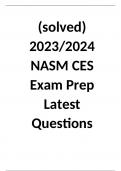 (solved) 2023/2024 NASM CES Exam Prep Latest Questions