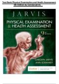  Test Bank for Physical Examination and Health Assessment 9th Edition by Carolyn Jarvis, Ann Eckhardt / All Chapters 1-32 / Full Complete