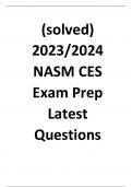 NASM CES Exam Prep Latest Questions (solved) 2023/2024
