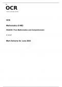 OCR A Level Mathematics B (MEI) H640/03 MARK SCHEME 2023: Pure Mathematics and Comprehension