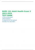 NURS 101 Adult Health Exam 5 2023-2024  TEST BANK
