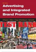 Test Bank for Advertising and Integrated Brand Promotion, 8th Edition, Thomas O’Guinn, Chris Allen, Angeline Close Scheinbaum Richard J. Semenik. All 18 Chapters