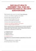NUR 304-ATI HEALTH ASSESSMENT FINAL EXAM 2023 GUARANTEED PASS ALL INCLUSIVE QUESTION BANK