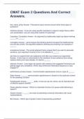 CMAT Exam 3 Questions And Correct Answers&period;