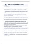 CMAT final quiz part 2 with correct solutions&period;