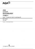 AQA A-level PSYCHOLOGY 7182/1 Paper 1 Introductory topics in psychology MS